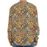 Ethnic Mandala Patchwork Pattern Print Long Sleeve Baseball Jersey