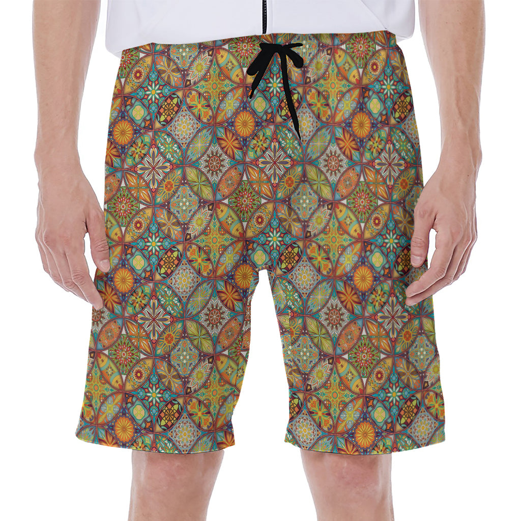 Ethnic Mandala Patchwork Pattern Print Men's Beach Shorts