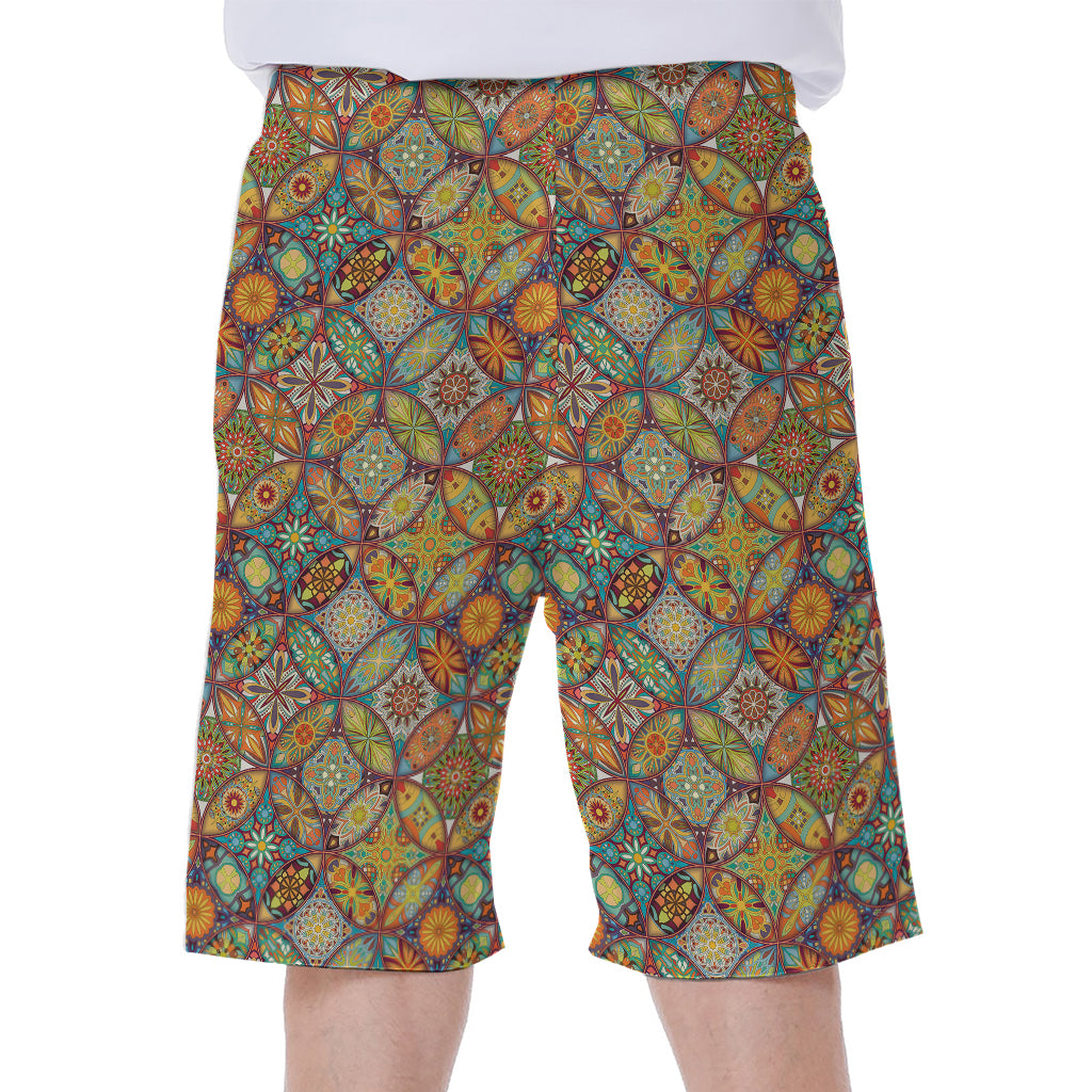 Ethnic Mandala Patchwork Pattern Print Men's Beach Shorts