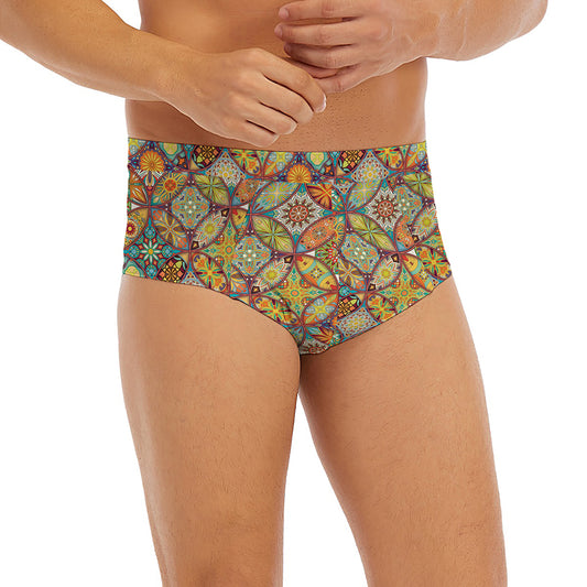Ethnic Mandala Patchwork Pattern Print Men's Briefs