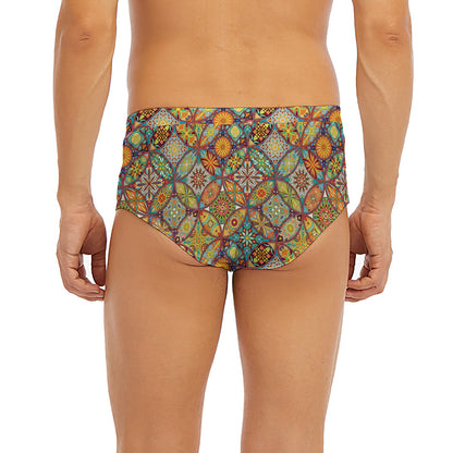 Ethnic Mandala Patchwork Pattern Print Men's Briefs