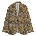 Ethnic Mandala Patchwork Pattern Print Men's Cotton Blazer