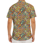Ethnic Mandala Patchwork Pattern Print Men's Deep V-Neck Shirt