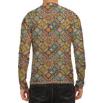 Ethnic Mandala Patchwork Pattern Print Men's Long Sleeve Rash Guard