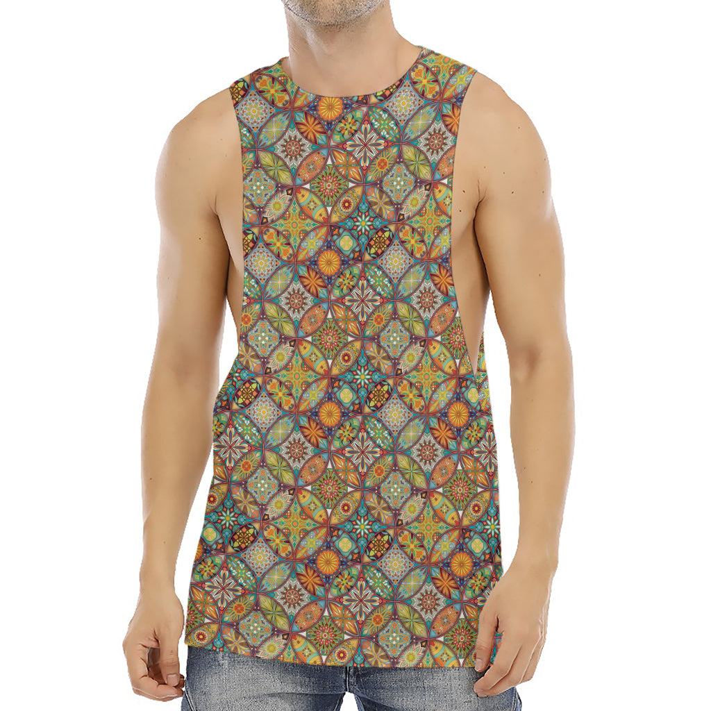 Ethnic Mandala Patchwork Pattern Print Men's Muscle Tank Top
