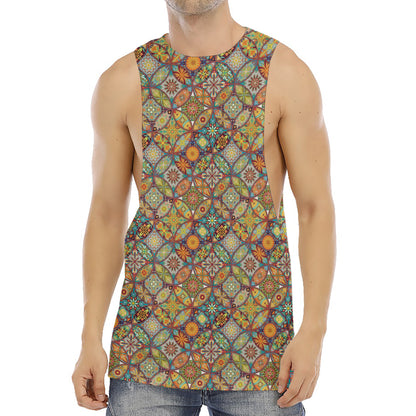 Ethnic Mandala Patchwork Pattern Print Men's Muscle Tank Top