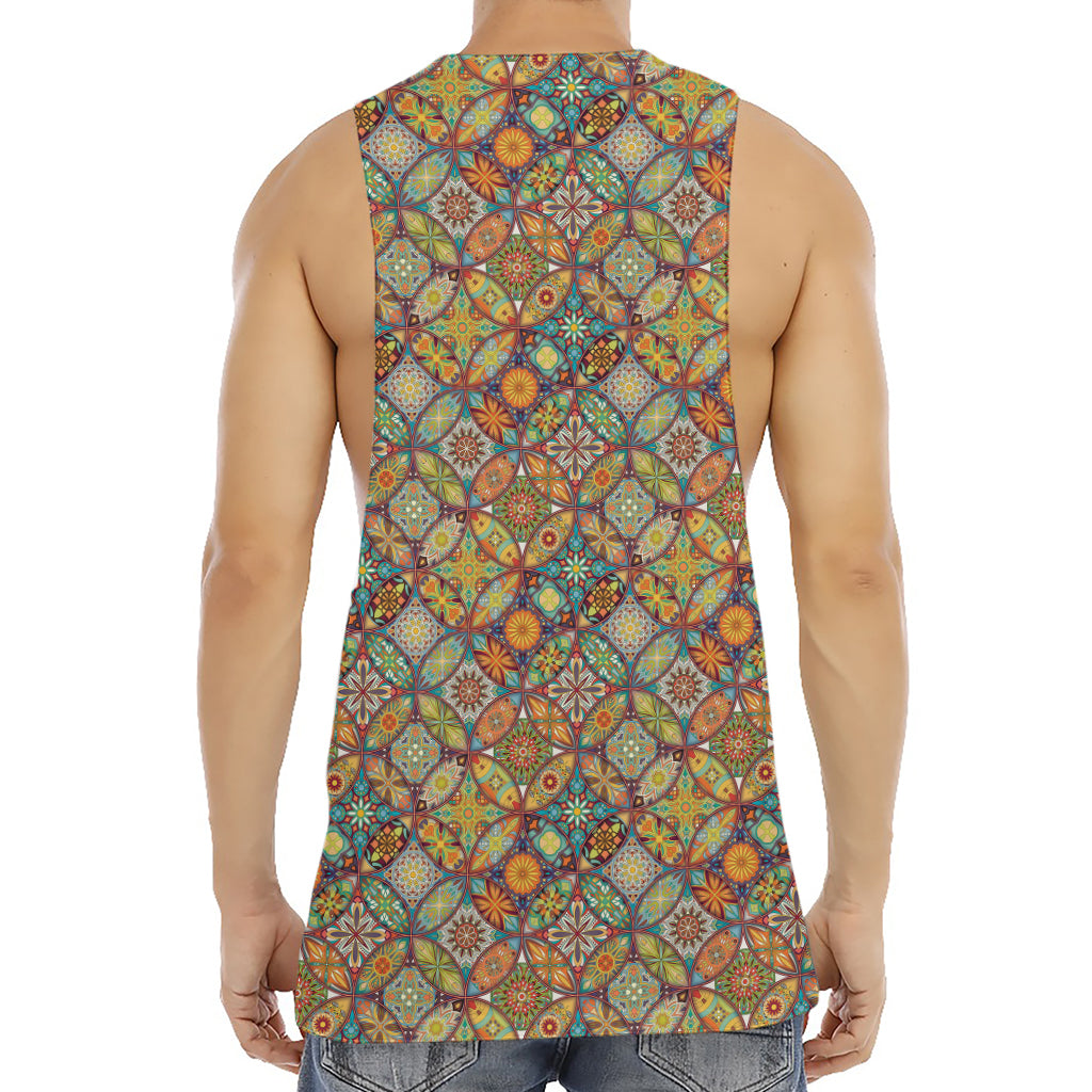 Ethnic Mandala Patchwork Pattern Print Men's Muscle Tank Top
