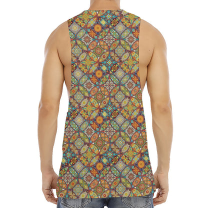 Ethnic Mandala Patchwork Pattern Print Men's Muscle Tank Top