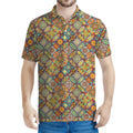 Ethnic Mandala Patchwork Pattern Print Men's Polo Shirt