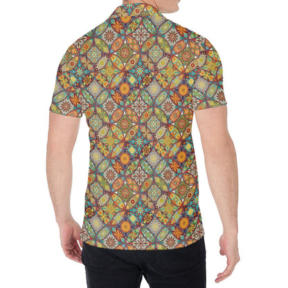 Ethnic Mandala Patchwork Pattern Print Men's Shirt