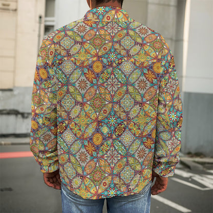 Ethnic Mandala Patchwork Pattern Print Men's Shirt Jacket