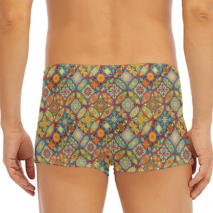 Ethnic Mandala Patchwork Pattern Print Men's Short Boxer Briefs