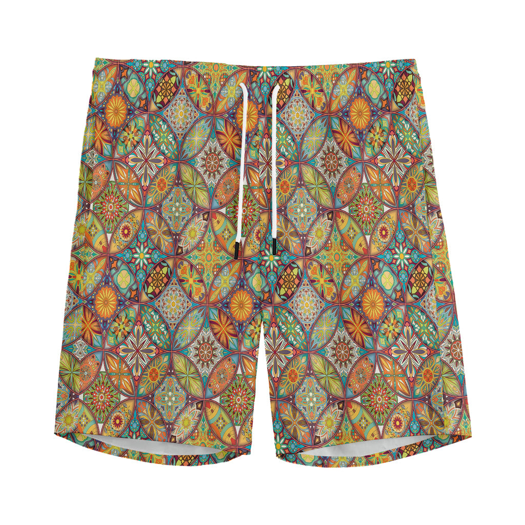 Ethnic Mandala Patchwork Pattern Print Men's Sports Shorts