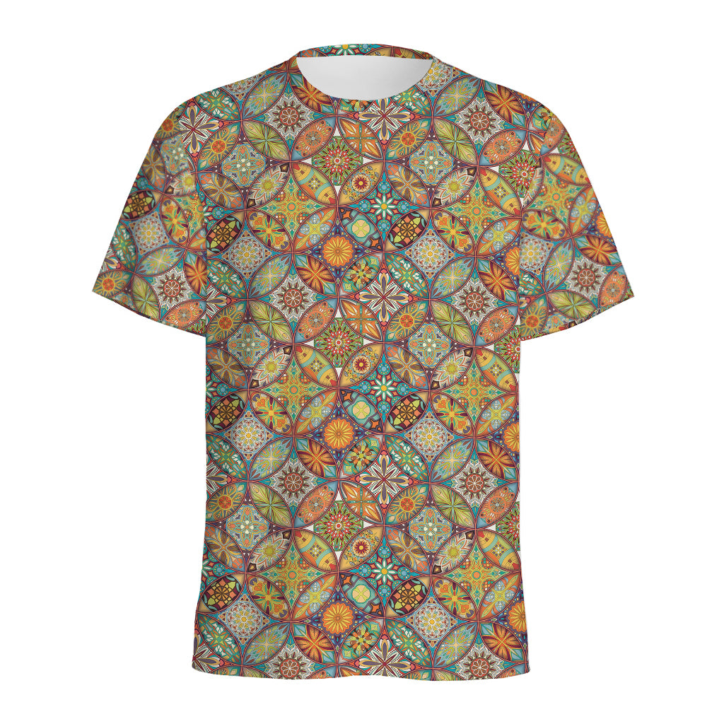 Ethnic Mandala Patchwork Pattern Print Men's Sports T-Shirt