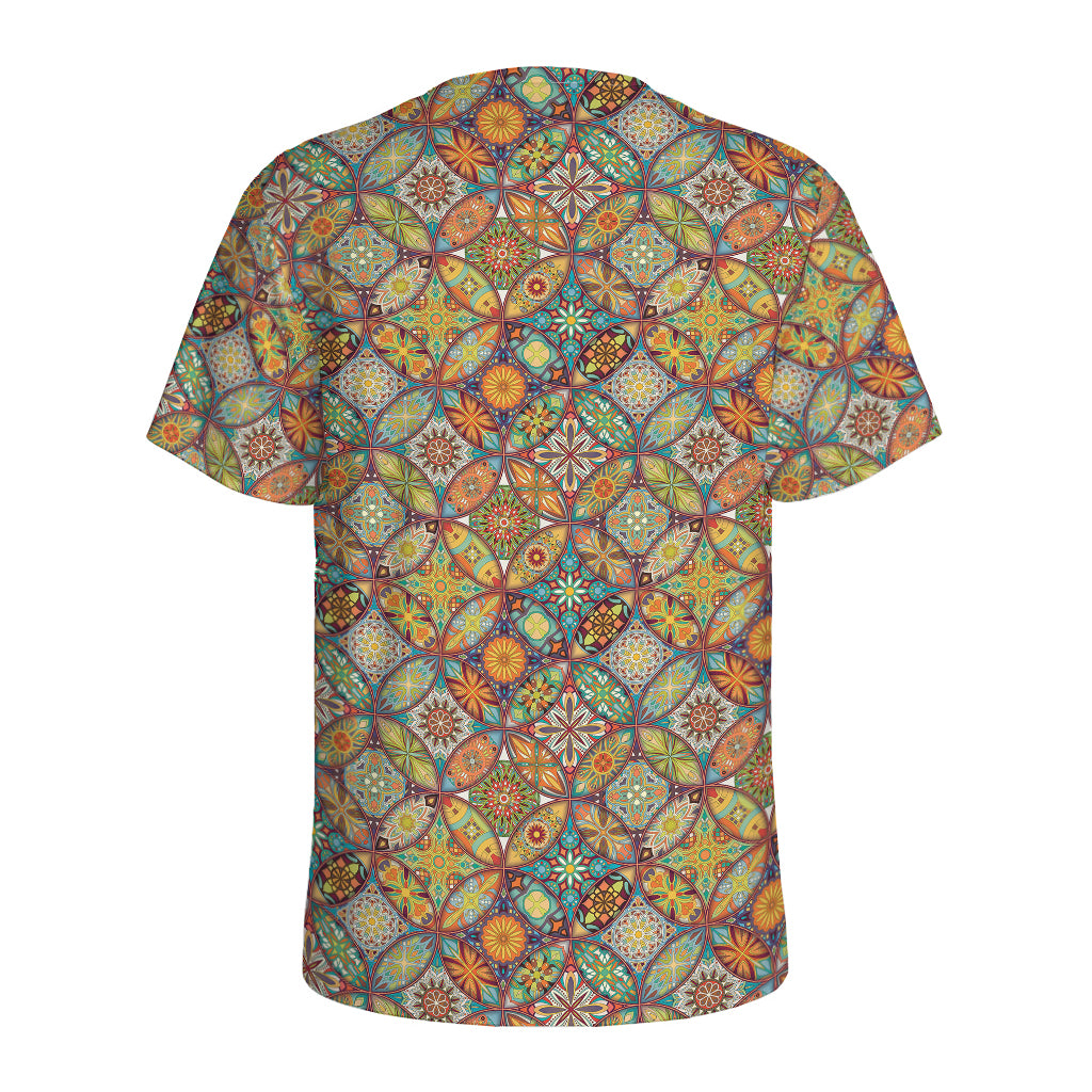 Ethnic Mandala Patchwork Pattern Print Men's Sports T-Shirt