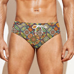 Ethnic Mandala Patchwork Pattern Print Men's Swim Briefs