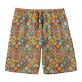 Ethnic Mandala Patchwork Pattern Print Men's Swim Trunks