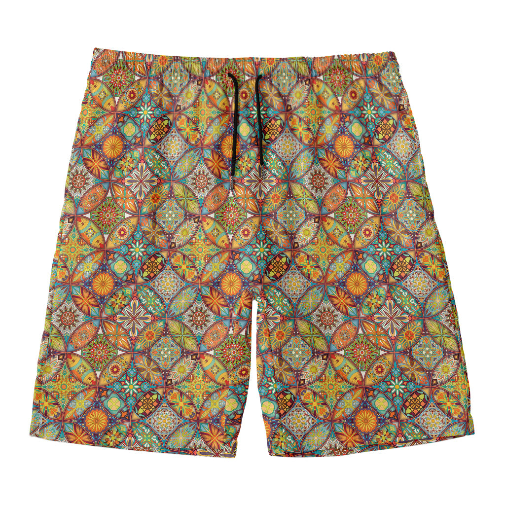 Ethnic Mandala Patchwork Pattern Print Men's Swim Trunks