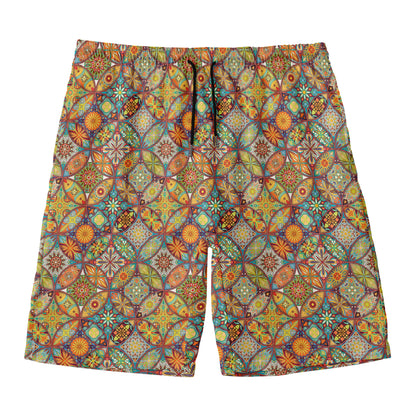Ethnic Mandala Patchwork Pattern Print Men's Swim Trunks