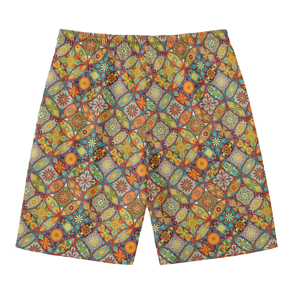 Ethnic Mandala Patchwork Pattern Print Men's Swim Trunks