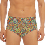 Ethnic Mandala Patchwork Pattern Print Men's Triangle Swim Briefs