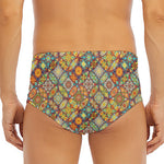 Ethnic Mandala Patchwork Pattern Print Men's Triangle Swim Briefs