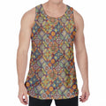 Ethnic Mandala Patchwork Pattern Print Men's Velvet Tank Top