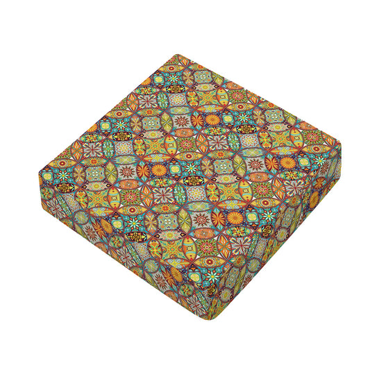 Ethnic Mandala Patchwork Pattern Print Outdoor Seat Cushion Cover