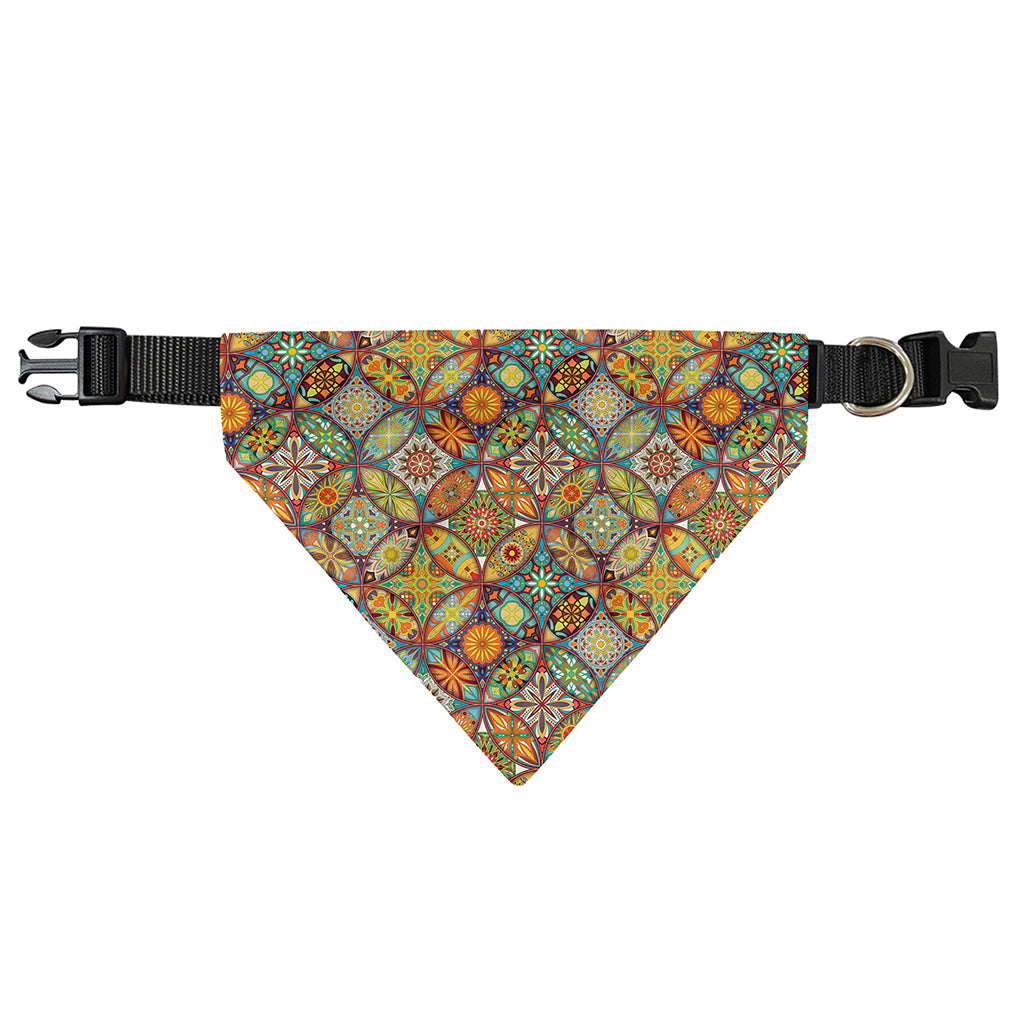 Ethnic Mandala Patchwork Pattern Print Over The Collar Dog Bandana