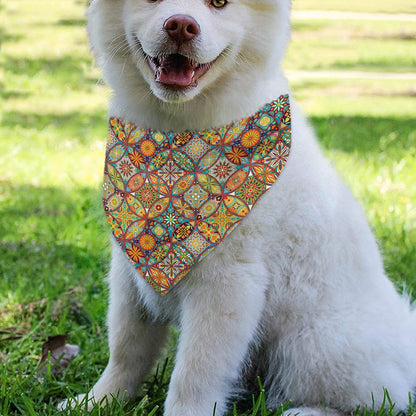 Ethnic Mandala Patchwork Pattern Print Over The Collar Dog Bandana