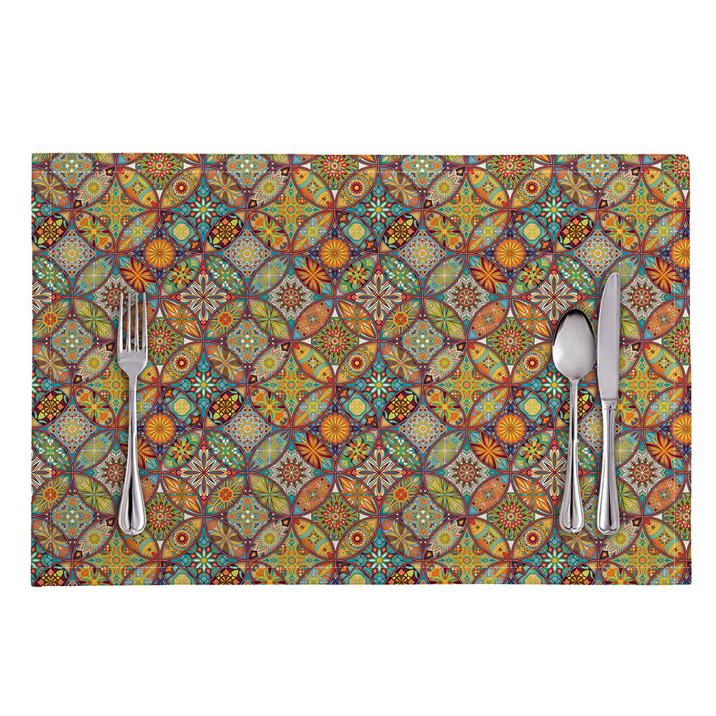 Ethnic Mandala Patchwork Pattern Print Placemat