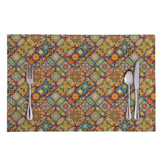 Ethnic Mandala Patchwork Pattern Print Placemat