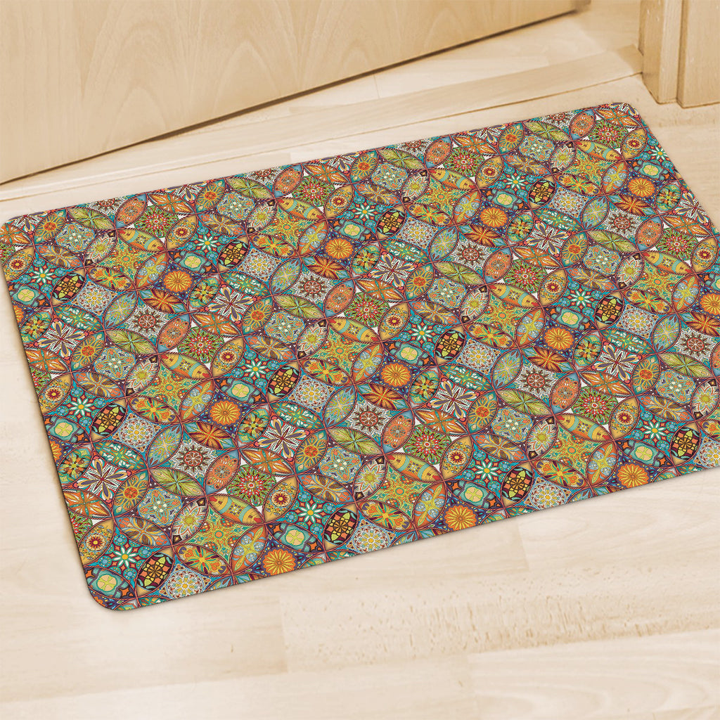Ethnic Mandala Patchwork Pattern Print Polyester Doormat