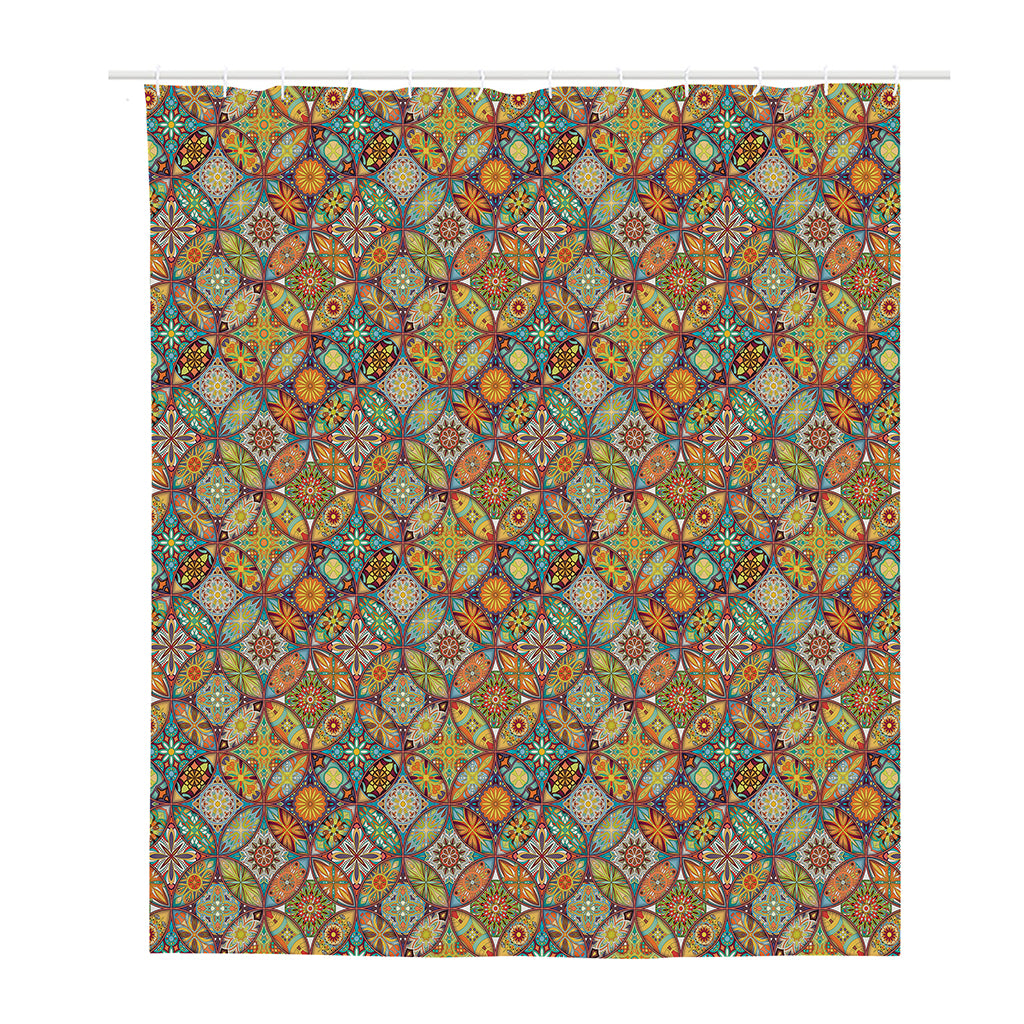 Ethnic Mandala Patchwork Pattern Print Polyester Shower Curtain