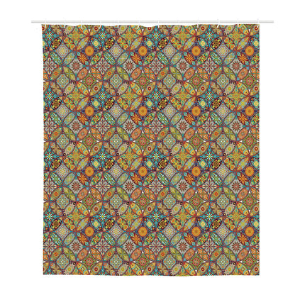 Ethnic Mandala Patchwork Pattern Print Polyester Shower Curtain