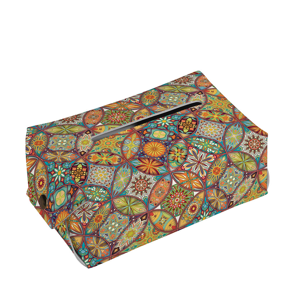 Ethnic Mandala Patchwork Pattern Print Rectangle Tissue Box Cover
