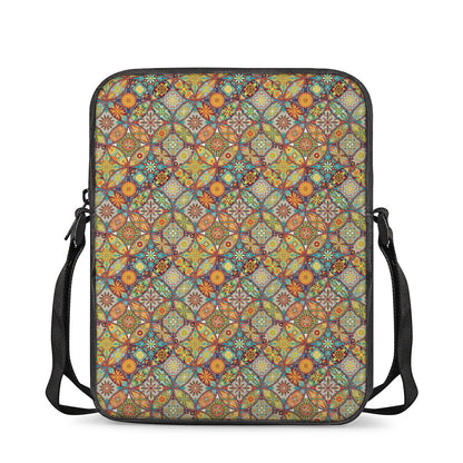 Ethnic Mandala Patchwork Pattern Print Rectangular Crossbody Bag