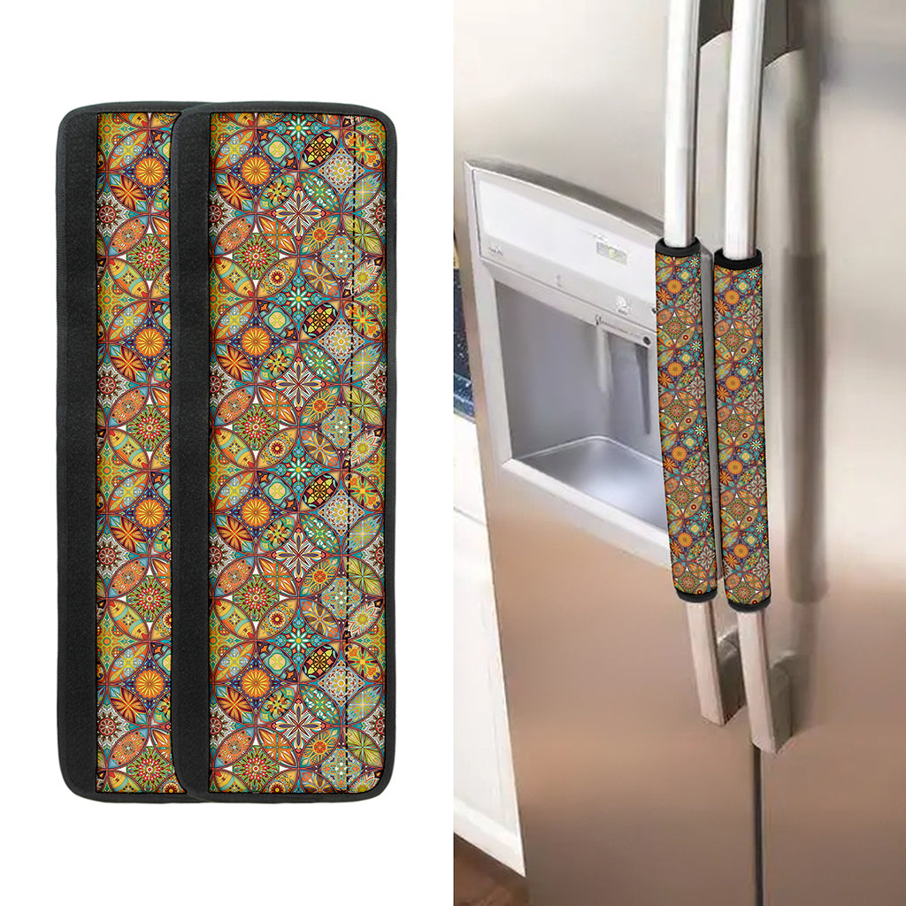 Ethnic Mandala Patchwork Pattern Print Refrigerator Handle Covers