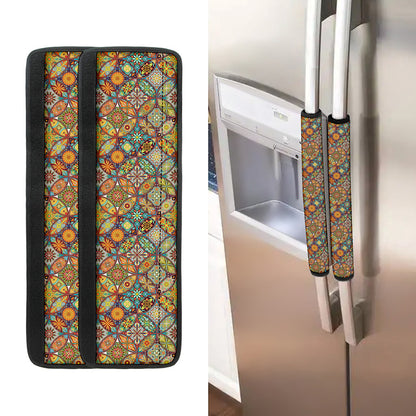 Ethnic Mandala Patchwork Pattern Print Refrigerator Handle Covers