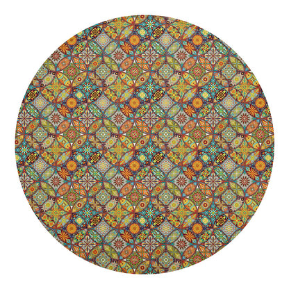 Ethnic Mandala Patchwork Pattern Print Round Blanket