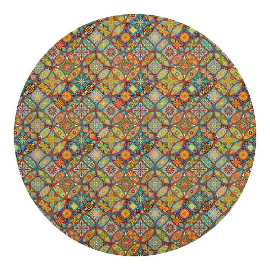 Ethnic Mandala Patchwork Pattern Print Round Blanket