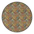 Ethnic Mandala Patchwork Pattern Print Round Floor Mat