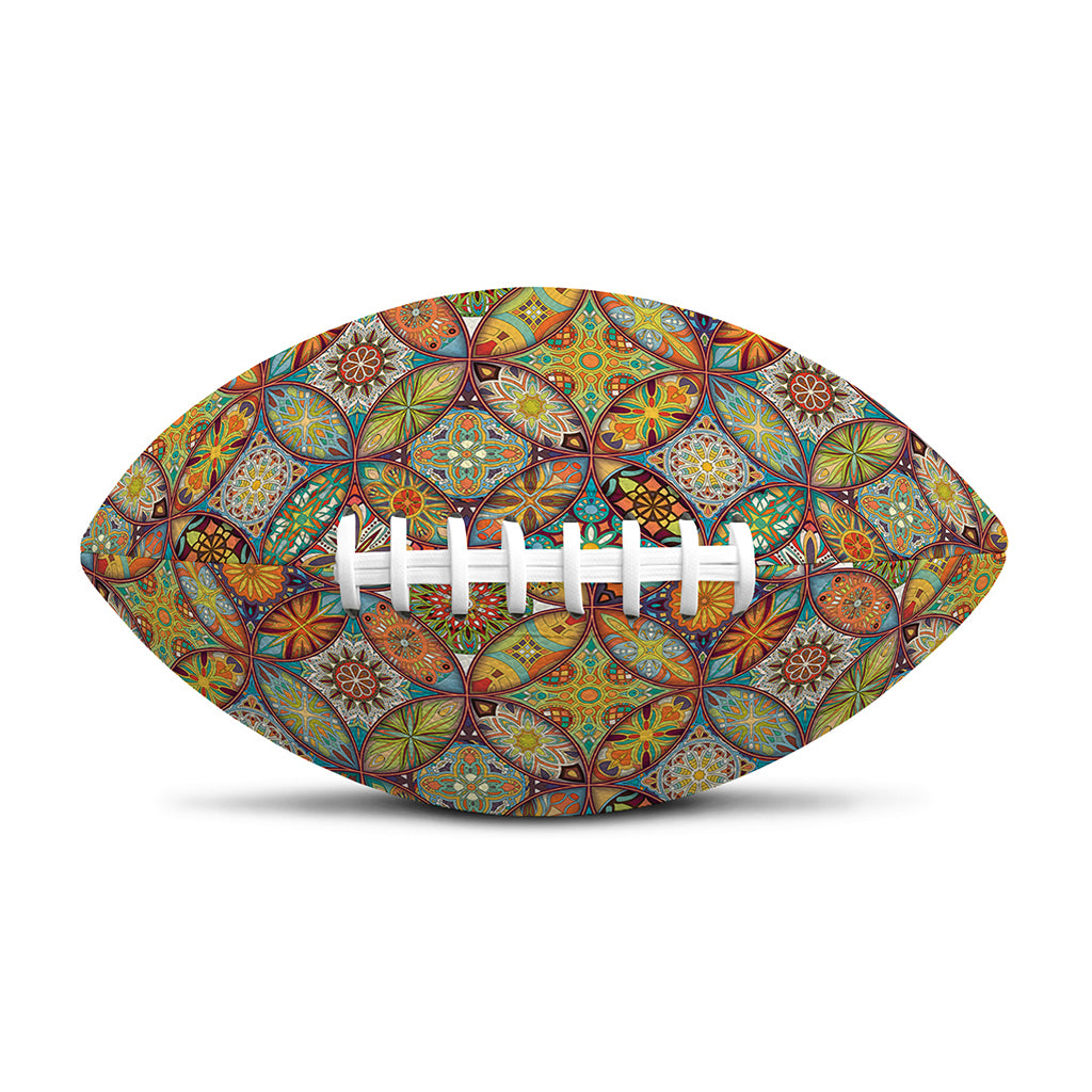 Ethnic Mandala Patchwork Pattern Print Rugby Ball