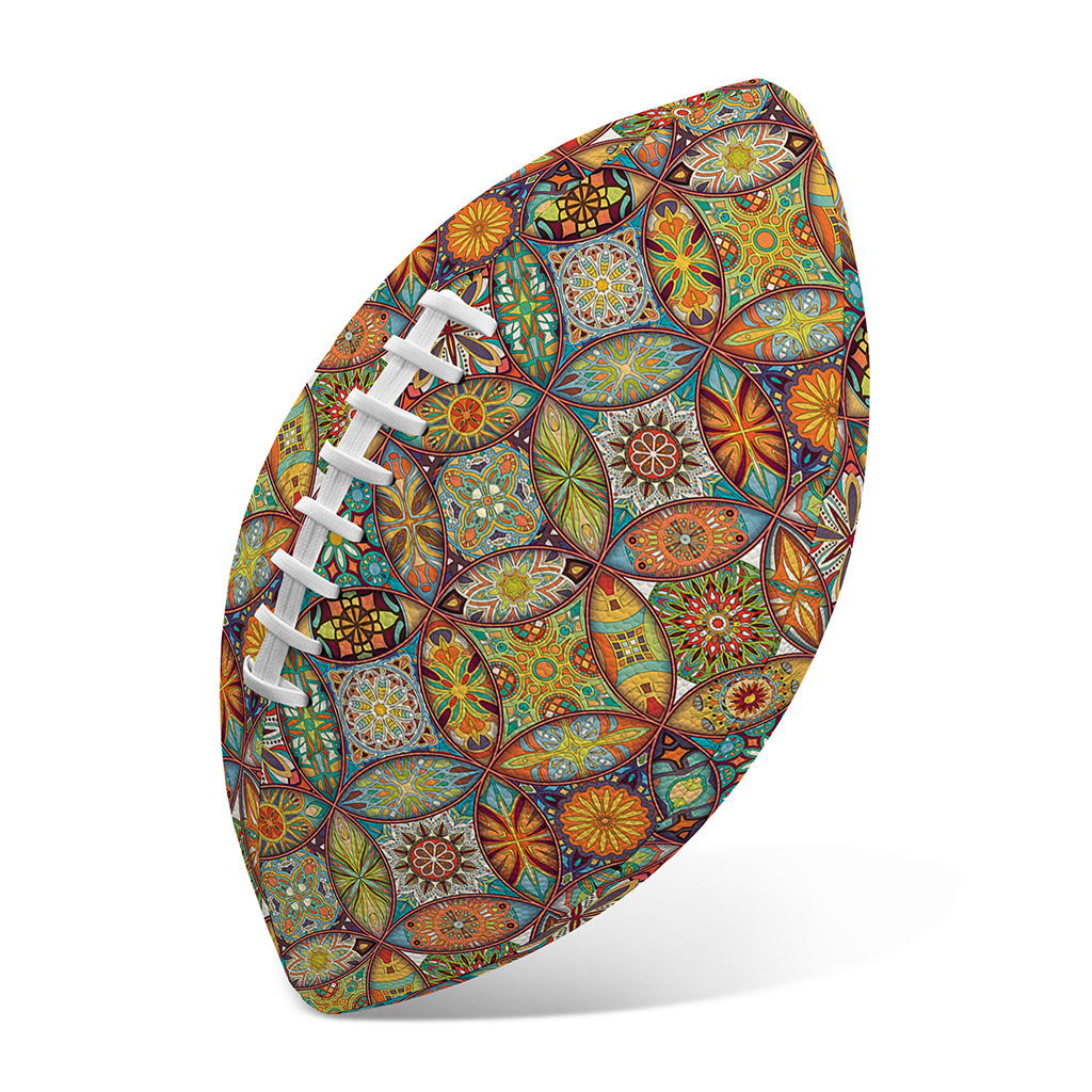 Ethnic Mandala Patchwork Pattern Print Rugby Ball