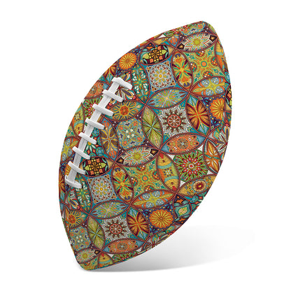 Ethnic Mandala Patchwork Pattern Print Rugby Ball