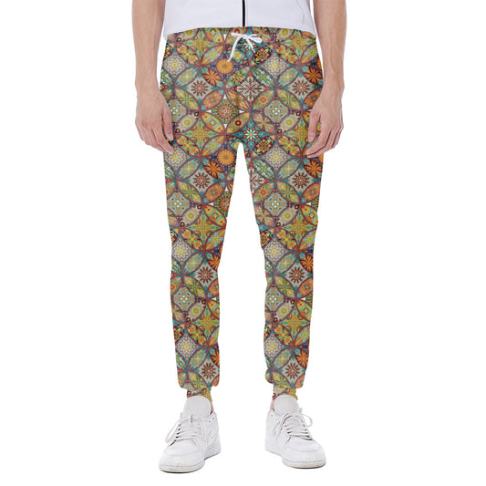 Ethnic Mandala Patchwork Pattern Print Scuba Joggers