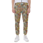 Ethnic Mandala Patchwork Pattern Print Scuba Joggers
