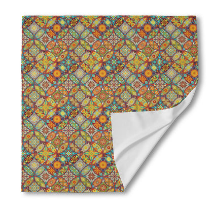 Ethnic Mandala Patchwork Pattern Print Silk Bandana