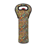 Ethnic Mandala Patchwork Pattern Print Single Neoprene Wine Tote