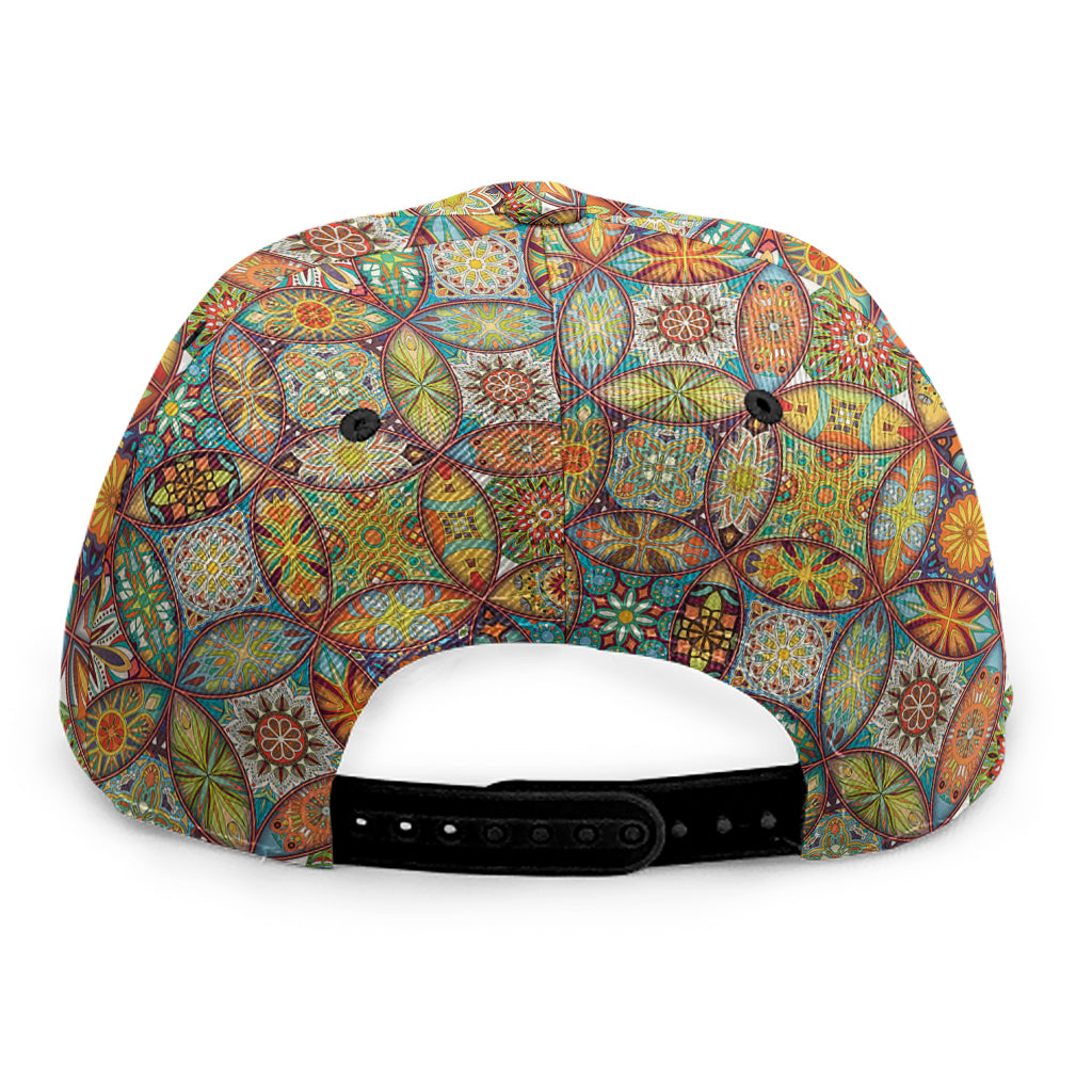Ethnic Mandala Patchwork Pattern Print Snapback Cap